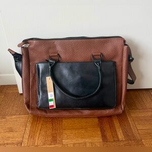 NWT Vel Rossi Made In Italy Genuine Leather Briefcase Laptop Bag with Strap